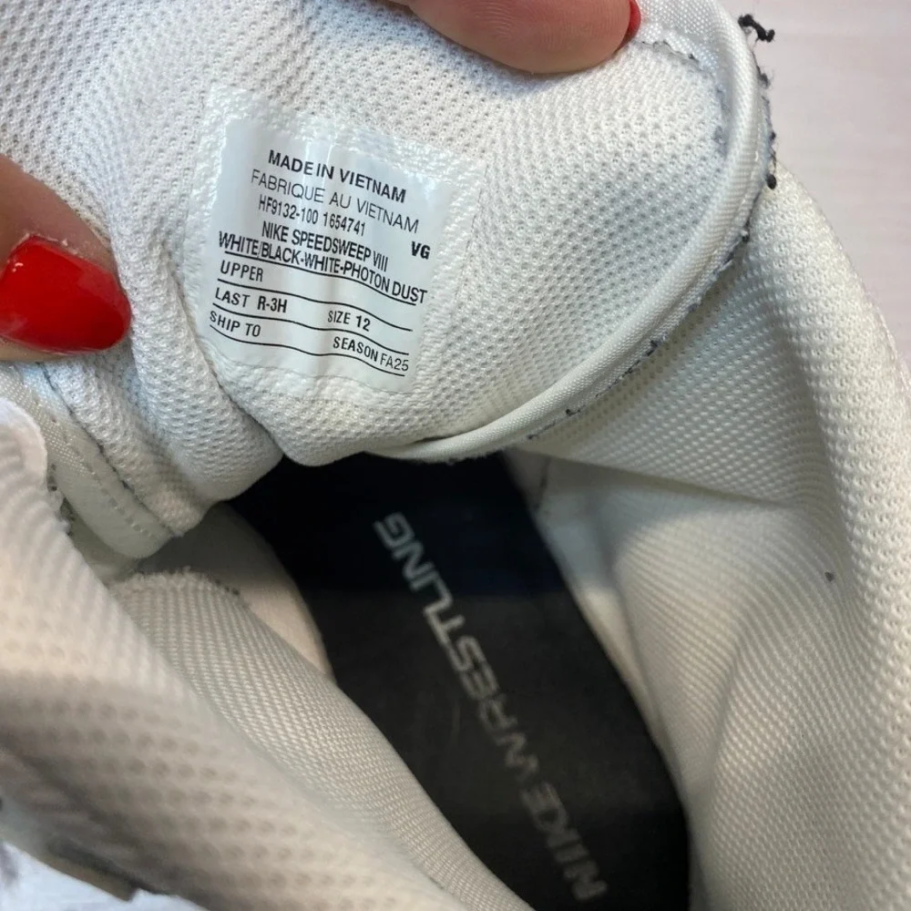 Nike Mens 12 Speedsweep VIII Wrestling Shoes High Top White Gray HF9132-100